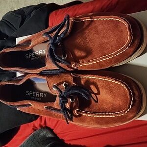 Mens Sperry's Size 11 Boat shoe gently worn no box gentle wear Maroon color